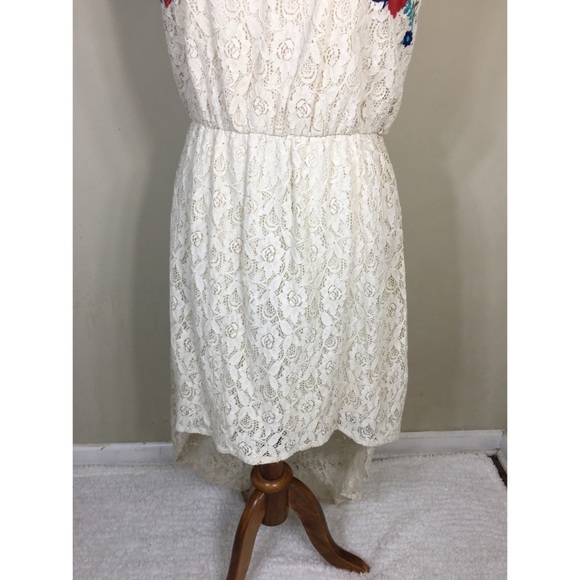 Xhilaration Lace Floral Embroidered High Low Dress - Picture 3 of 8